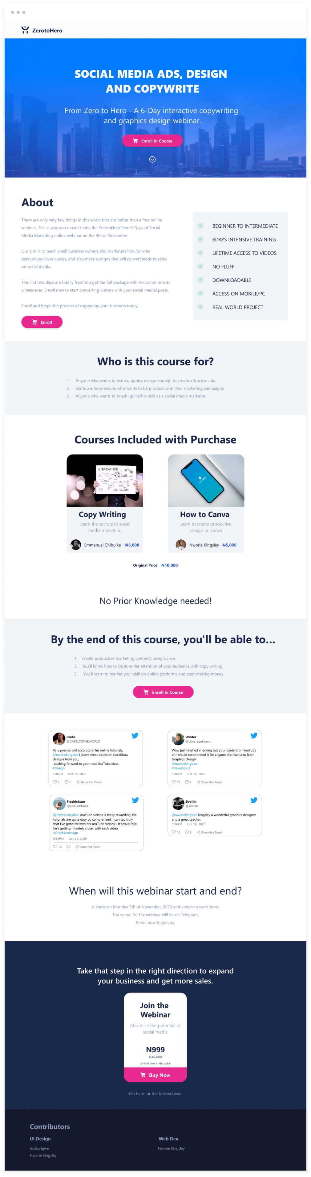 zerotohero website display